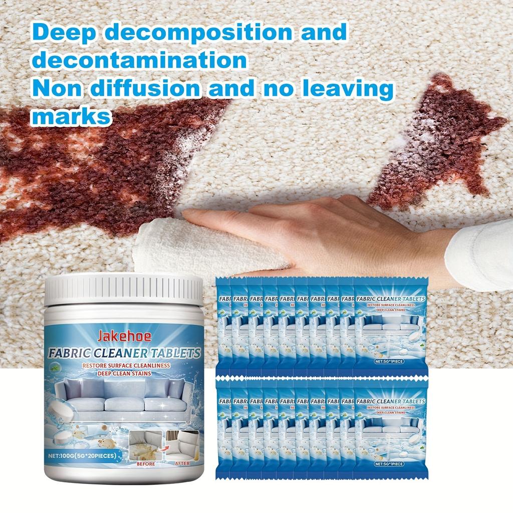 Fabric Sofa Cleaner Tablets,Multi-Effect Stain Remover and Fabric Renewal for Leather and Upholstery Care,Indoor Use-Powder Form