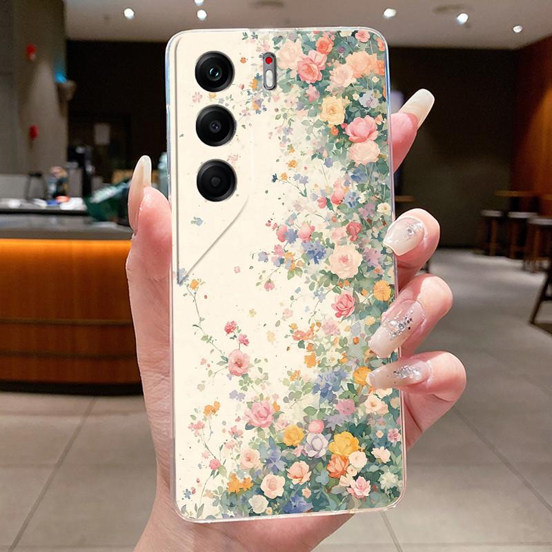 Phone Case For Tecno Camon 40 Pro Casing CM5 CM6 CM7 Clear Luxury Butterfly Flower Soft TPU Cover For Camon 40 40Pro 4G 5G Case