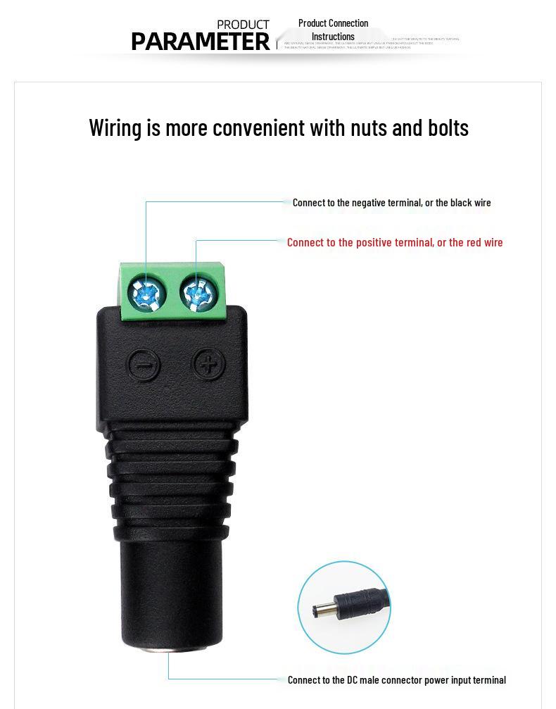 5.5x2.1mm DC Power Connector Set: Male & Female Plugs for 12V LED Strip