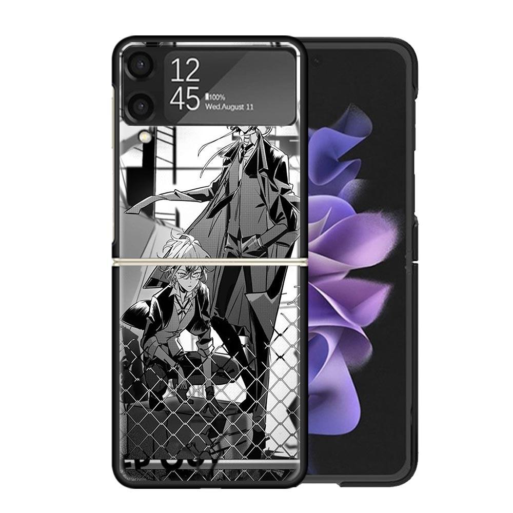 Bungo Stray Dogs Double Black Clear Phone Case For Samsung Z Flip 7 6 5 4 3 Galaxy ZFlip7 ZFlip6 ZFlip5 ZFlip4 ZFlip3 5G Print C