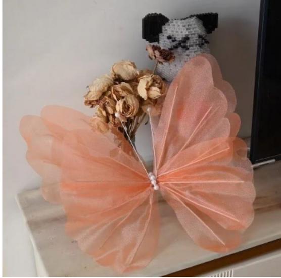 Silk Iridescent Butterfly Wedding Art Installation & Photo Prop