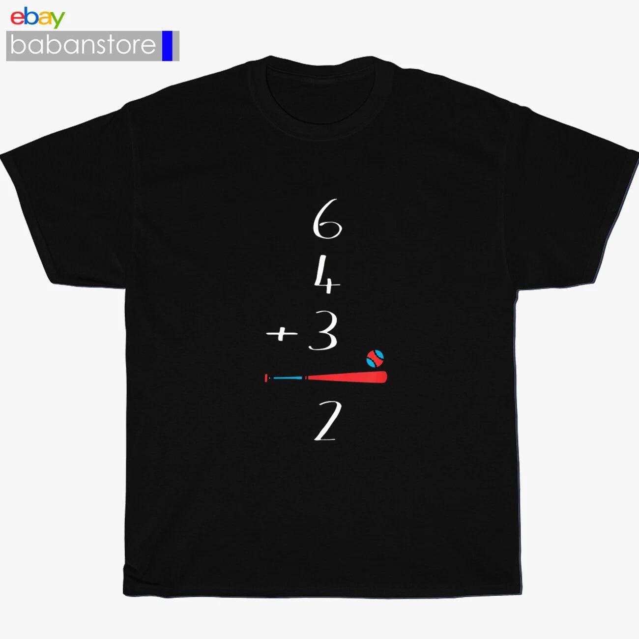 New Double Play Equal 6 + 4 + 3 = 2 Baseball math Black T shirt Size S-3XL 2XL