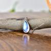 Moonstone Necklace, Delicate Necklace, Boho Moonstone Drop Necklace, Rainbow Moonstone Tear Drop Pendant, Sterling Silver Moonstone Necklace