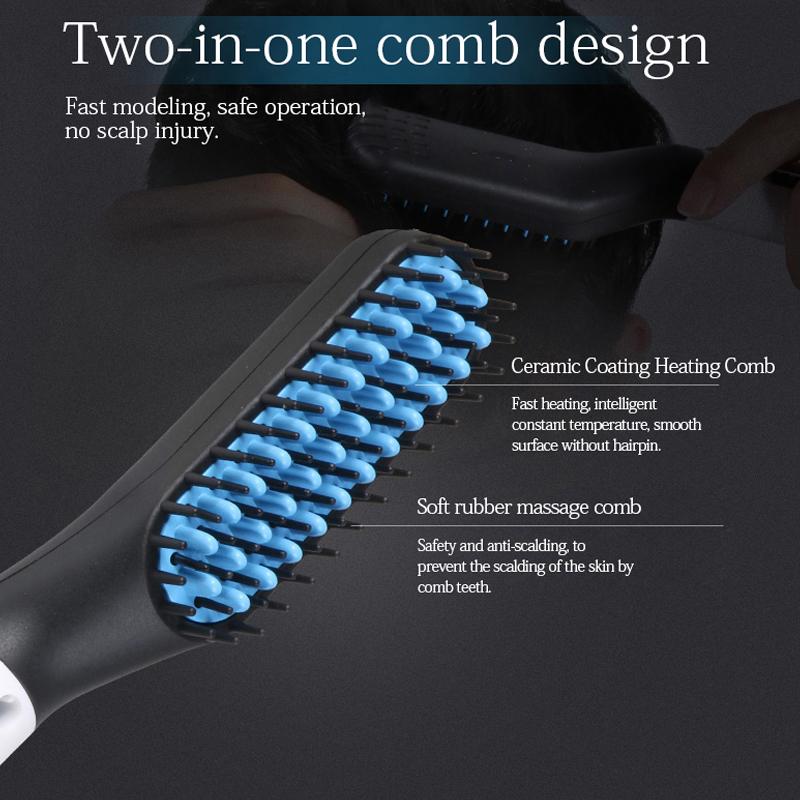 Quick-heating Comb Anti-scald Hair Straightener Dual-voltage Professional Beard Hair Straightener Brush Hair Comb