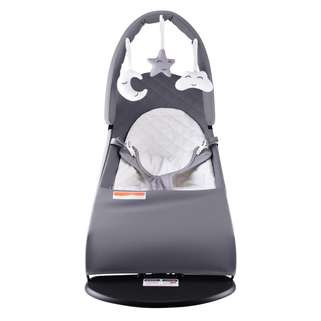 Portable Baby Bouncer, Foldable Baby Rocker Chair, Infant Soothing Seat with 3 Adjustable Recline Angles, Detachable