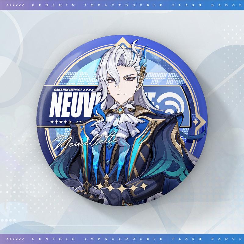 75MM Game Genshin Impact-3 Round Badge Anime Brooch Pin Cosplay Hu Tao Cartoon Figure Clothing Backpack Accessories Fans Gifts