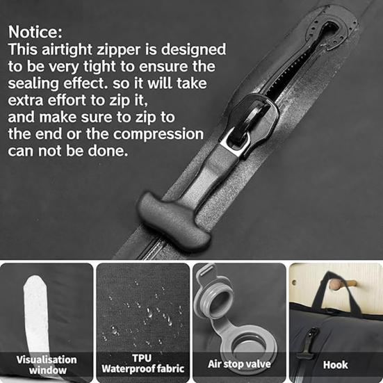 Pungi cu compresie prin vacuum cu pompă Pungi de sigilare prin vacuum pentru călătorii Pungi de compresie reutilizabile impermeabile pentru haine Valize Rucsacuri Organizarea casei
