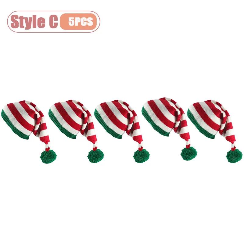 Cozy Autumn Winter Knitted Christmas Hat Unisex Long Tail Pom Pom Wizard Style Warm Beanie for Holiday Party Christmas Decor