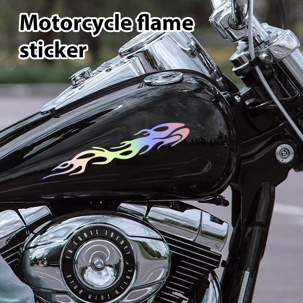 Motorcycle Flame Stickers Waterproof Colorful Fire Strip Car Decal Reflective Flame Sticker Self-Adhesive Vinyl Flame Decals