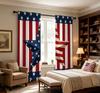 Digital Printed Curtains, Red Blue White Stars Pattern, Beautiful Window Drapes for Living Room Bedroom Home Decor
