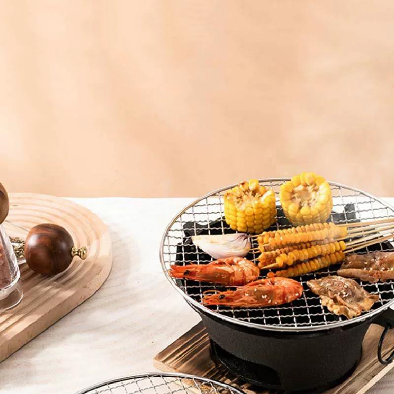 Runder Edelstahl-Grillrost Hitzebeständiger Grillrost Outdoor Camping Grill Teekochzubehör