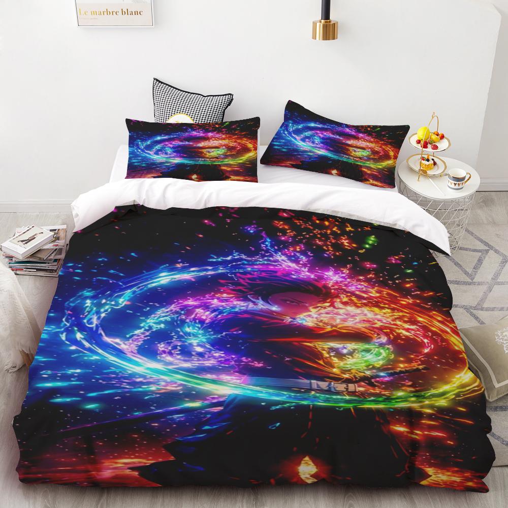 Duvet Cover Anime Demon Slayer Duvet Cover Comforter Bed Anime Polyester Bedding Set Duvet Cover Set Printed Cartoon Home Decor