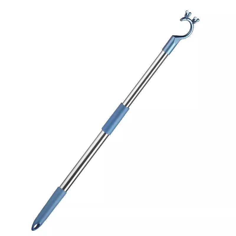 Portable Stainl Steel Retractable Clothes Drng Fork Rod Wardrobe Lage Stand Drip Stand Cact Storage Organizer