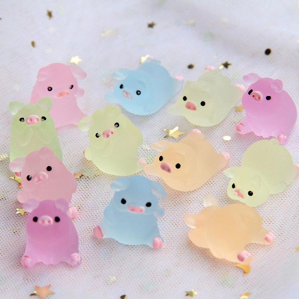 20-Piece Set of Miniature Piglet Figurines with Night Light for Car and Desktop Decor home decor  fairy garden