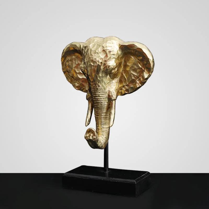 Gold Elephant Head Ornaments Living Room Bedroom Decoration Elephant Ornaments for Gifts Resin Elephant Candle Holder A/B Style