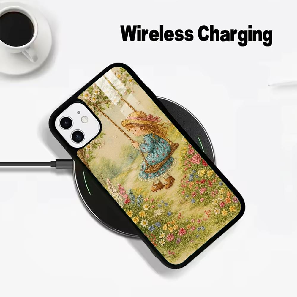 Sarah K-Kay Girl Colorful Wireless charging phone case compatible with iPhone 17/16/15/14/13/12/11