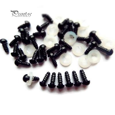 100Pcs 6-10mm Preto Olhos de Brinquedo de Plástico Segurança DIY para Bonecas de Animais de Ursinho de Pelúcia