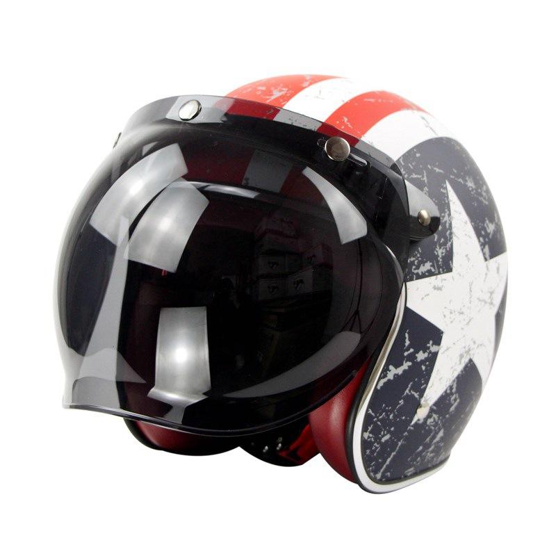 Motorcycle Helmet Retro Helmet Harley Helmet Bubble Lens Three Button Helmet Windproof And Strong Light Proof Lens With Bracket