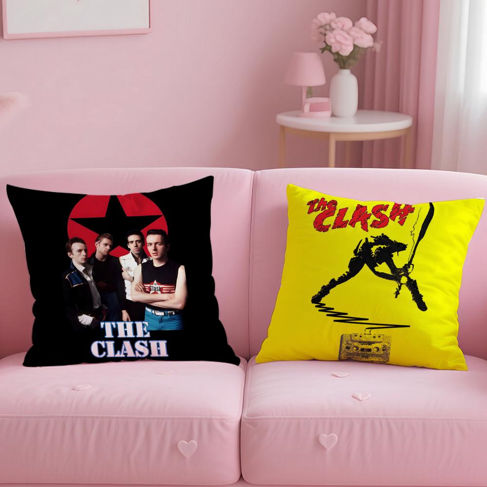 classic band The Clash Cushion Cover Soft  EasyWash Pillow Case  Versatile for Couch Bed Travel and Office