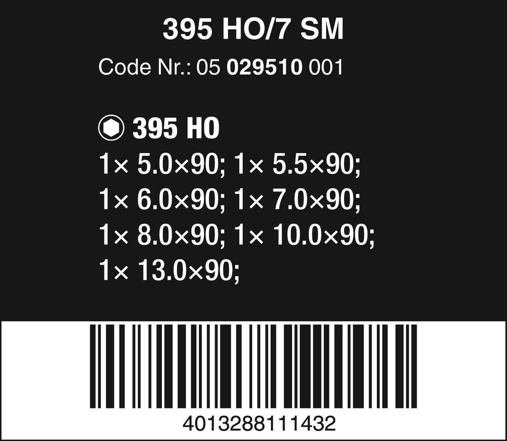 WERA Hex Driver 029510 7-Piece Set, 5.5-13mm,