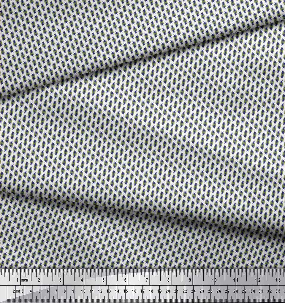 Soimoi Japan Crepe Satin Fabric Geometric Small Print Fabric by the metre 42 Inch