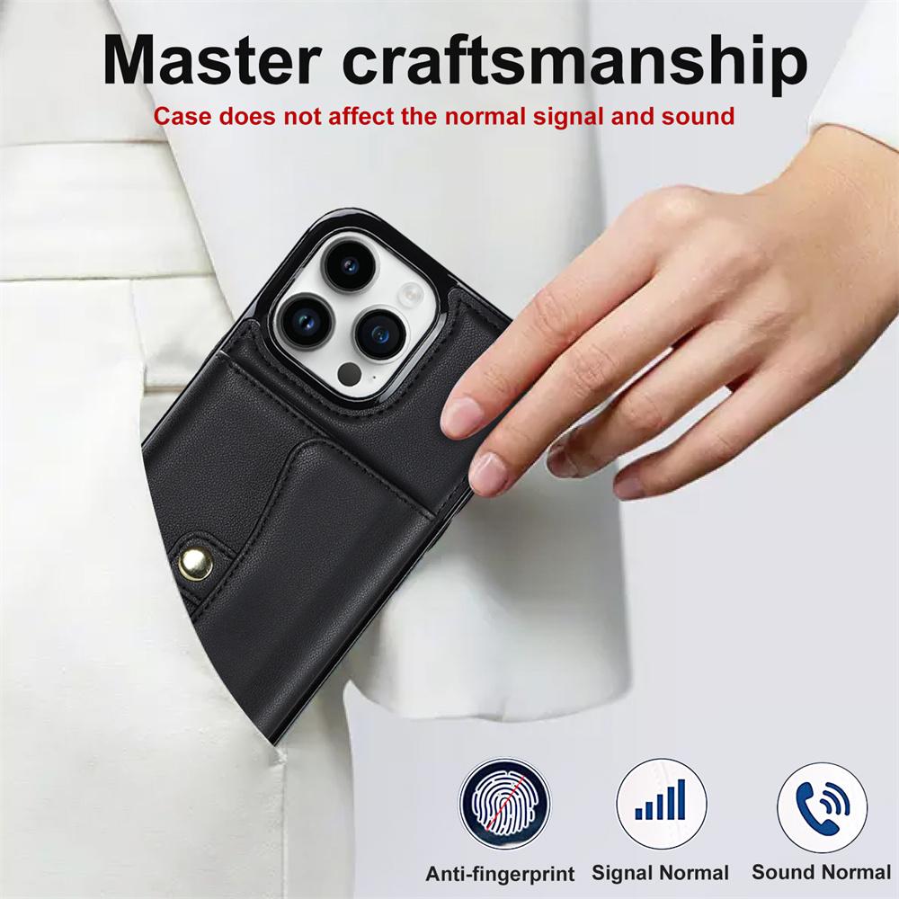 Wallet Case Diagonal Strap With Bracket Leather Cover For iPhone 17 16 15 Plus 14 Pro 13 Mini 12 Pro Max 11 Pro Max SE 2020 XS XR 8 7