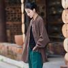 Spring and Summer Cotton and Linen Women's Ramie Improved Zen Tea Service Cardigan