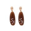 Exaggerated Long Oval Resin Dangle Earrings for Women Ladies Vintage Rhinestone Colored Water Droplet Earrings Jewelry Wholesale