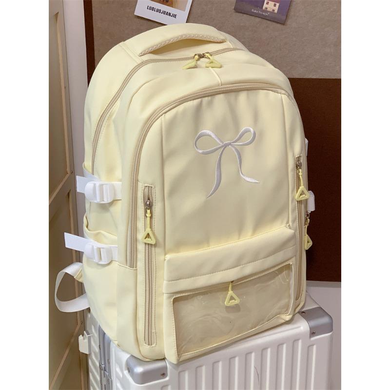Wind High Value Versatile Girl Small Schoolbag Large Capacity Small Junior High School Student Embroidered Bow Backpack