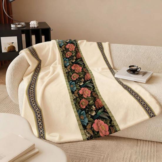 Nap Blanket for Air-Conditioned Rooms, Lightweight Flannel Throw Blanket, Double-Sided Soft Anti-Static Cozy Shawl for Home Office Travel Dorm