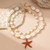 Texturierte Stränge Strand Boho Halskette mit Seestern Choker Neue Muschel Halskette für Damen Mädchen