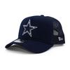 New Era Mesh Cap 9FORTY Dallas Cowboys NFL A-FRAME TRUCKER MESH CAP Navy DALLAS COWBOYS SNAPBACK 940 Hat AF A-Frame [Used]