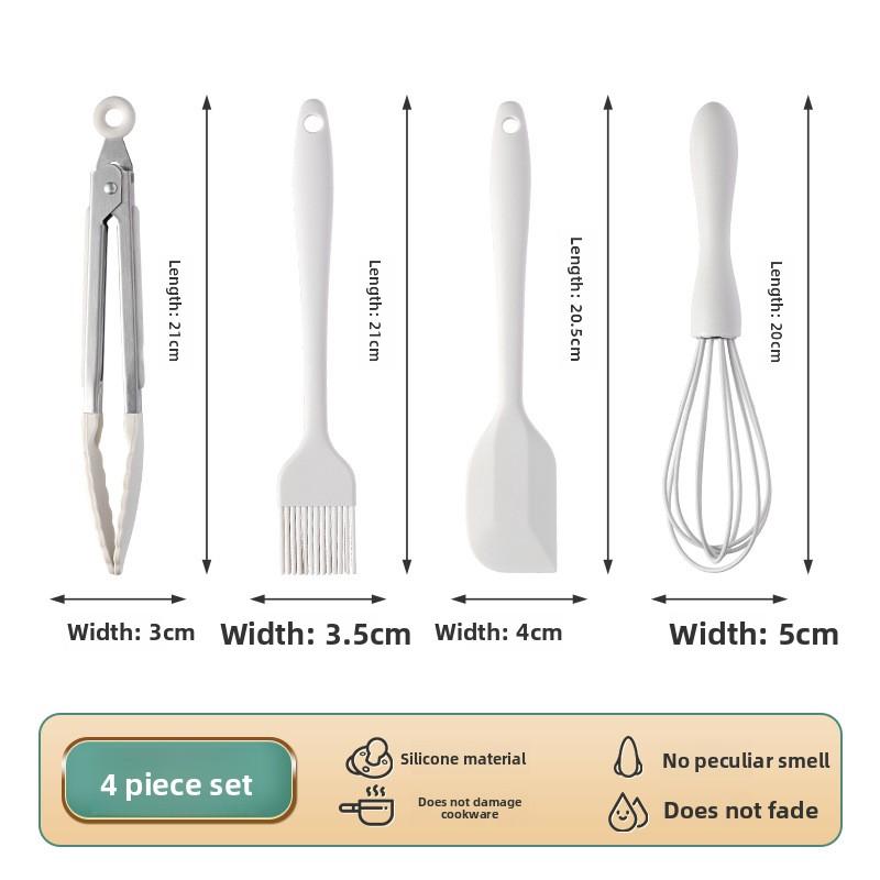 All-in-one silicone spatula, food-grade, high-temperature resistant oil brush, egg beater, home baking tool set