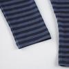 Striped Scoop Neck Slim-fitting T-shirt Women Casual Long Sleeves Button Crop Pullover Sexy Versatile Bottoming Top