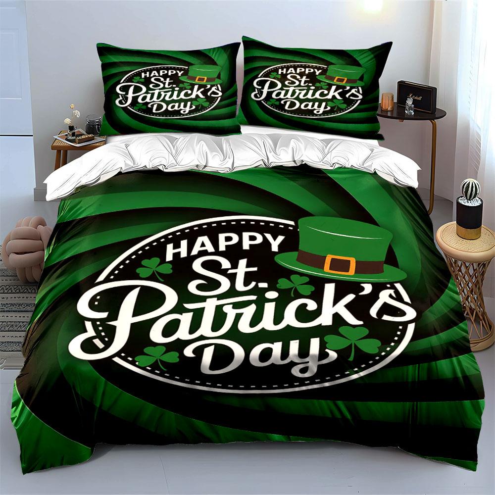 St. Patrick's Day Bedding Set Bedding Duvet Cover Set Duvet Cover Pillowcases (1 * Duvet Cover 2 * Pillowcases, Without Duvet Insert)