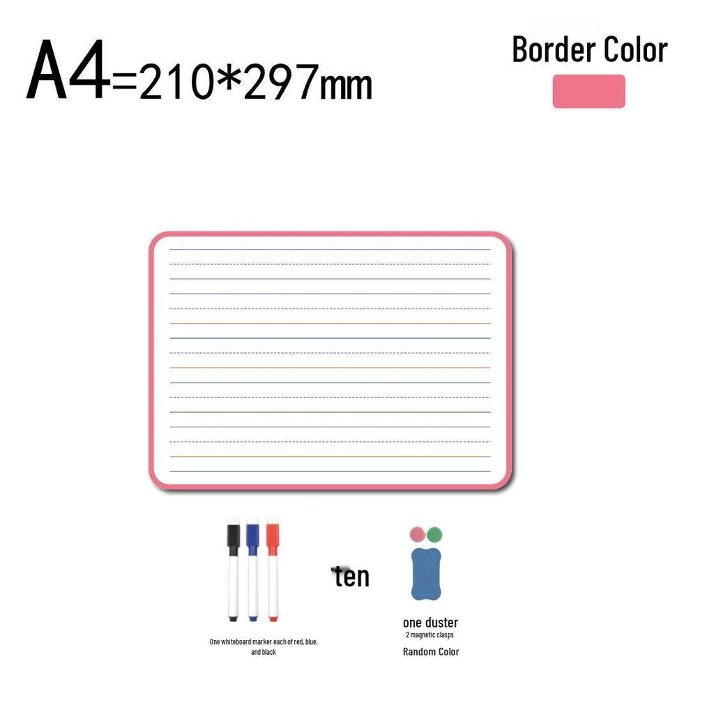 Double-Sided Magnetic Erasable Whiteboard: Four-Line, Three-Grid for Children's Pinyin and English Graffiti