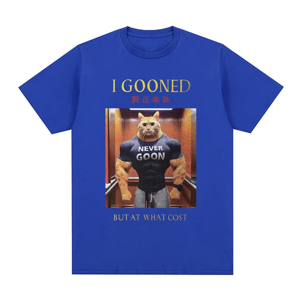 New Funny Japanese Gooning Meme 100cotton Unisexs Oneck shirt I Gooned But At What Cost graphics Womens Short Sleeved Tshirt