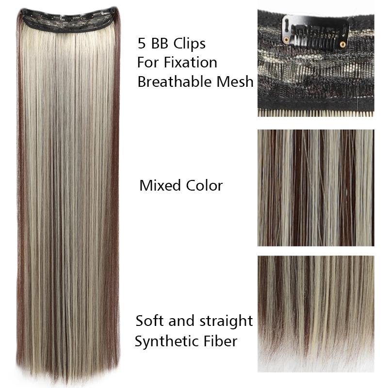 40 tommer Hår Extensions Clip In Hår Extensions Syntetisk5 Klips i Ett-Stykke Type Hår Extensions For Kvinner