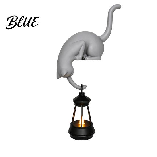 Ornamento Lanterna Gatto Stampato 3D da Appendere con Decorazione Scaffale Carino Che Sbircia Tavolo Accessori Casa Bizzarri Statua Angolo Gancio Portachiavi per Libreria