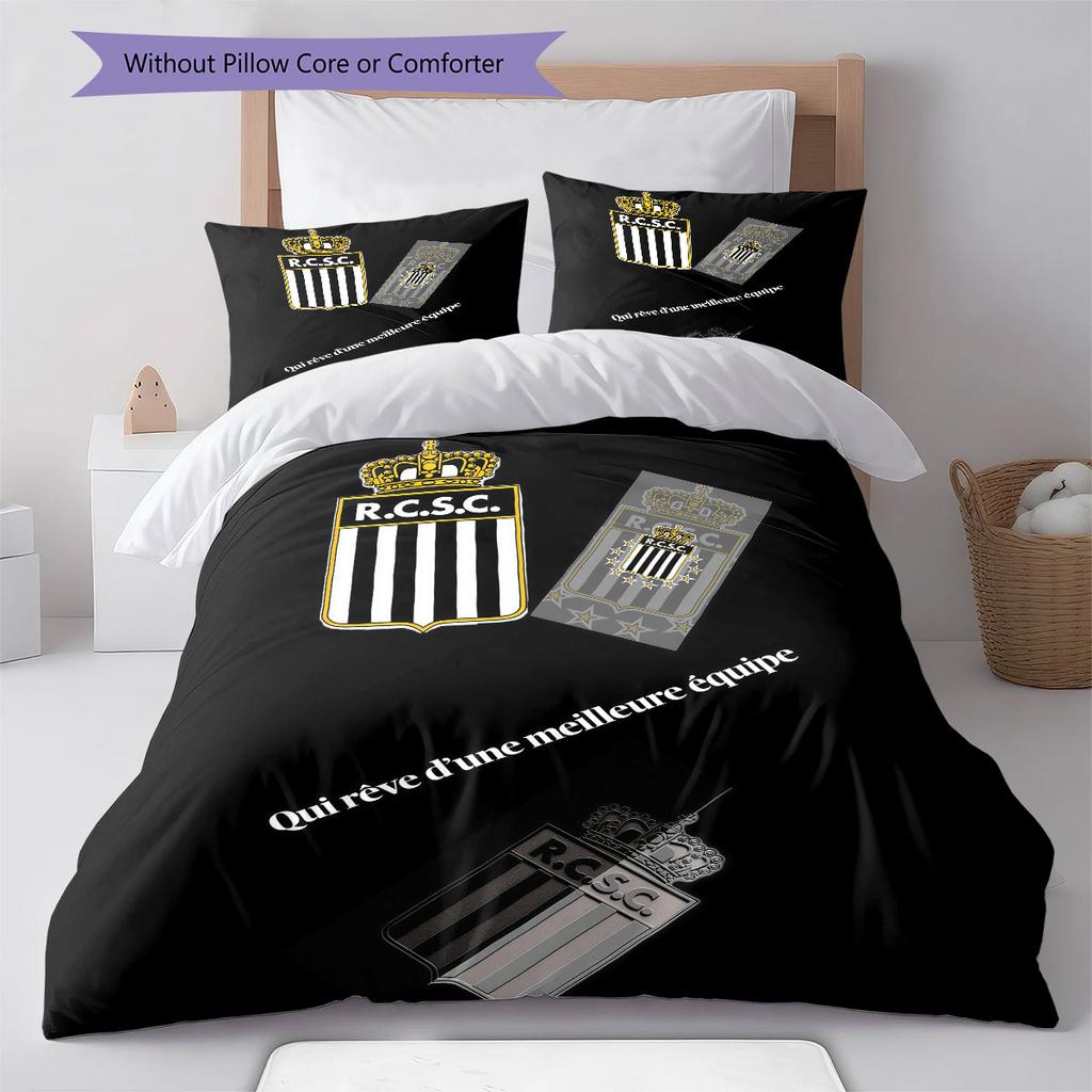 Sporting Charleroi Pattern Bedding Home Decoration Birthday Gift ( 1 Duvet Cover + 2 Pillowcase, Without Core),fan Merchandise.