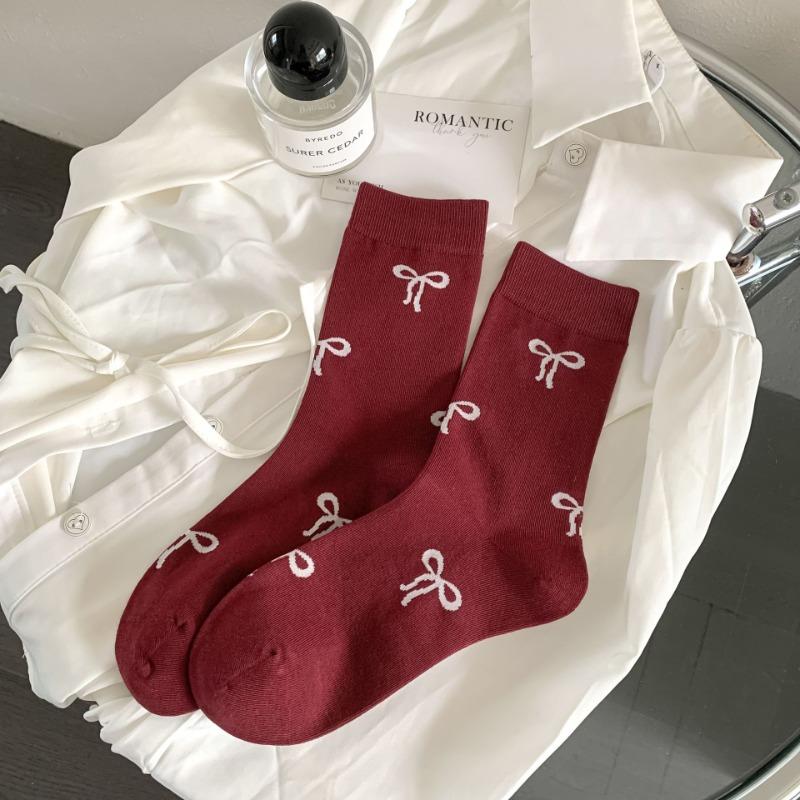 Ladies Spring and Autumn New Style Bowtie Love Sweet Tube Socks