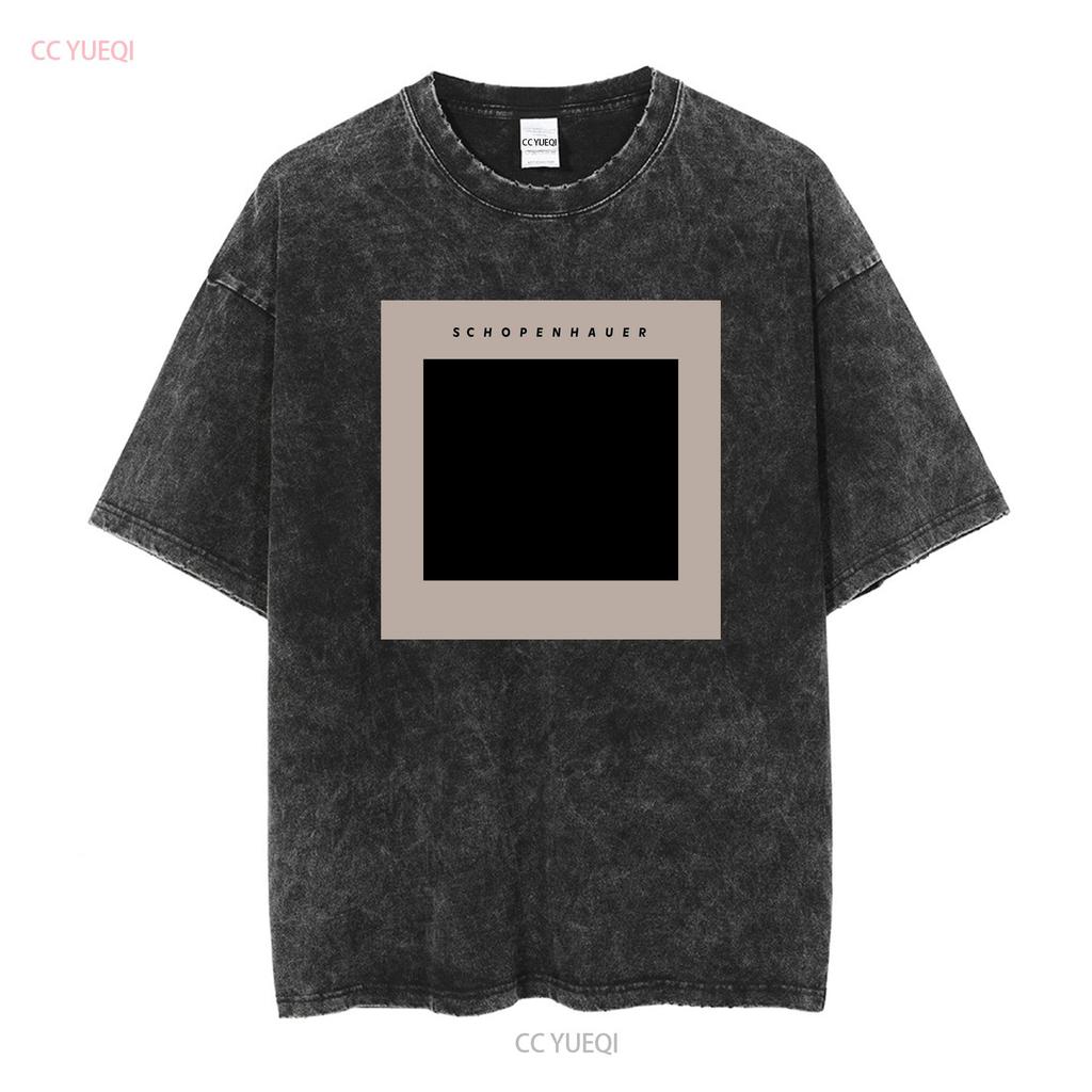 Camiseta de Algodão com Design Minimalista Schopenhauer para Filósofos dedicados e amantes da Filosofia preto vazio vintage Lavado