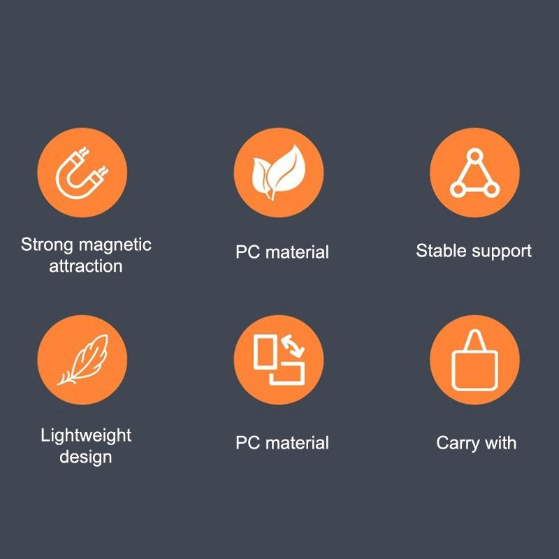 Universal Foldable Magnetic Phone Holder Rotatable Desktop Stand Double Sided Magnetic For Iphone Magsafe Samsung Car Stand