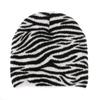 European and American Striped Knitted Hat Pullover Hat Autumn and Winter Headband Set Warm Black and White Element Cow Wool Hat