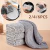 2/4/6pcs Kitchen Daily Microfiber Dish Towel Thickened Magic Cleaning Cloth Absorbent Scouring Pad Anti-grease Wiping Rags