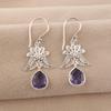 Natural Iolite Gemstone 925 Sterling Silver Designer Jewelry Handmade Drop/Dangle Earrings 1.84" For Anniversary Gift CE-23-11