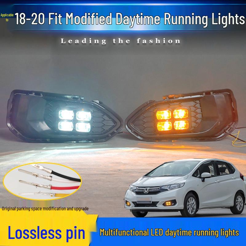 LED Fog Light Bezels for 18-20 Honda Fit GK5 - Daytime Running & Decorative Lights