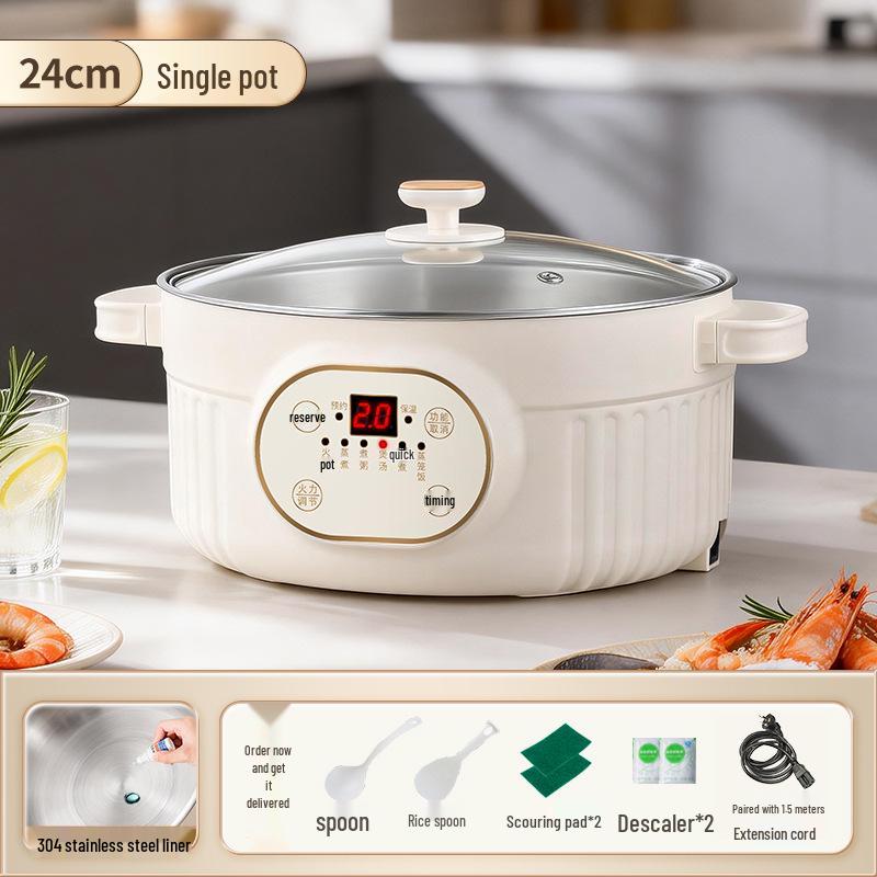 304 Stainless Steel Non-stick Electric Steamer & Multi-functional Hot Pot Cooker