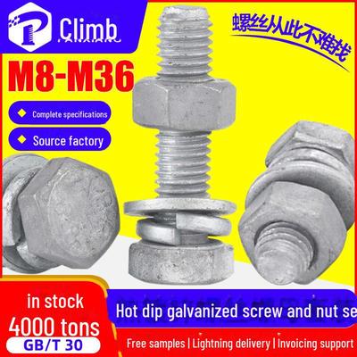 8.8 Klasse Hoogsterkte Zeskant Gegalvaniseerde Bout, Moer & Ring Set (M6/M8/M10)