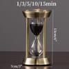 Nordic Creative Metal Hourglass 1/3/5/10/15 Minute Timer Home Bookshelf TV Cabinet Ornaments Living Room Office Retro Decor Gift